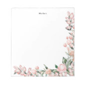 Bloc-note Elégant rose romantique Aquarelle Fleurs (Devant)