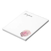 Bloc-note Élégant rose rose florale | Ajouter Votre Nom (Tourné)