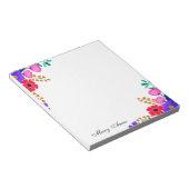 Bloc-note Elégant rose rouge & violet Fleurs Personnalisées (Incliné)