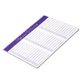 Bloc-note Elegant Royal Purple 8.5x11 Three Column Checklist (Incliné)