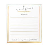 Bloc-note Élégant Script 2 Monogrammes Du Bureau De (Devant)
