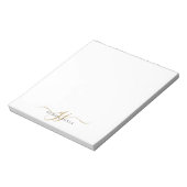 Bloc-note Élégant Script Gold Monogramme Initiales Nom (Tourné)