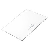 Bloc-note Élégant script moderne de fille Monogramme gris no (Incliné)