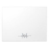 Bloc-note Élégant script moderne de fille Monogramme gris no (Devant)