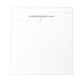 Bloc-note Élégant Script noir gris moderne Monogramme (Devant)