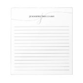 Bloc-note Élégant Script noir gris moderne Monogramme Linne (Devant)