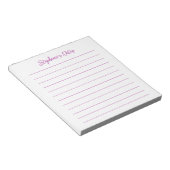 Bloc-note Élégant Script Rose Foncé Personnalisé (Incliné)