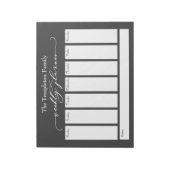Bloc-note Élégant Script Simple Planificateur Hebdomadaire,  (Tourné)