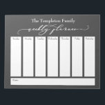 Bloc-note Élégant Script Simple Planificateur Hebdomadaire,<br><div class="desc">Ce planificateur hebdomadaire polyvalent a été configuré avec des éléments très basiques qui peuvent tous être édités... sauf pour l'en-tête. L'expression "planificateur hebdomadaire" a été rendue dans une magnifique police de caractères de script de luxe et a été placée, comme un graphique, en haut de la page. Utilisez les champs...</div>