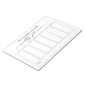 Bloc-note Élégant Script Simple Weekly Planner, Blanc (Incliné)