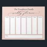 Bloc-note Élégant Script Simple Weekly Planner, Blush<br><div class="desc">Ce planificateur hebdomadaire polyvalent a été configuré avec des éléments très basiques qui peuvent tous être édités... sauf pour l'en-tête. L'expression "planificateur hebdomadaire" a été rendue dans une magnifique police de caractères de script de luxe et a été placée, comme un graphique, en haut de la page. Utilisez les champs...</div>