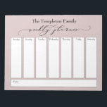 Bloc-note Élégant Script Simple Weekly Planner, Dusty Rose<br><div class="desc">Ce planificateur hebdomadaire polyvalent a été configuré avec des éléments très basiques qui peuvent tous être édités... sauf pour l'en-tête. L'expression "planificateur hebdomadaire" a été rendue dans une magnifique police de caractères de script de luxe et a été placée, comme un graphique, en haut de la page. Utilisez les champs...</div>