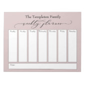 Bloc-note Élégant Script Simple Weekly Planner, Dusty Rose (Devant)