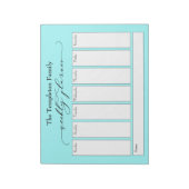 Bloc-note Élégant script Simple Weekly Planner, Light Aqua (Tourné)