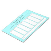 Bloc-note Élégant script Simple Weekly Planner, Light Aqua (Incliné)