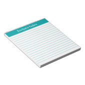 Bloc-note Élégant Script Turquoise moderne Grande impression (Incliné)