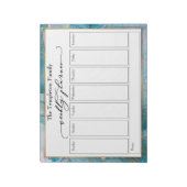 Bloc-note Élégant Script Weekly Planner Turquoise & Gold Art (Tourné)