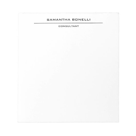 Bloc-note Élégant Simple Attrayant Minimaliste (Devant)