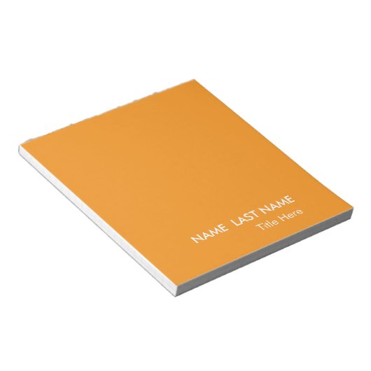 Bloc-note Élégant Simple orange Personnalisé  (Incliné)