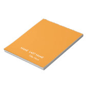 Bloc-note Élégant Simple orange Personnalisé  (Tourné)