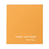 Bloc-note Élégant Simple orange Personnalisé  (Devant)