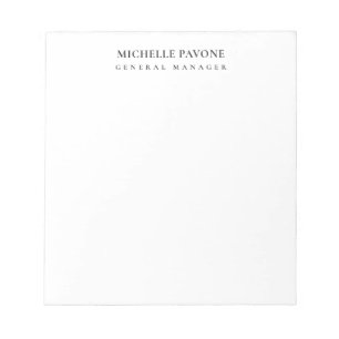 Bloc-note Élégant Simple Professionnel Noir & Blanc