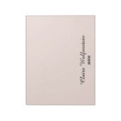 Bloc-note Élégant Simple Rose Pâle Script Personnalisé (Tourné)