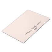 Bloc-note Élégant Simple Rose Pâle Script Personnalisé (Incliné)