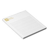 Bloc-note Élégant Simple Tendance Monogramme Ligné (Incliné)