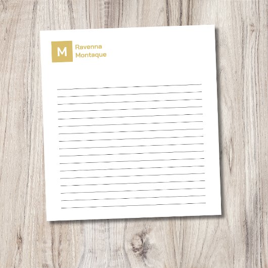 Bloc-note Élégant Simple Tendance Monogramme Ligné