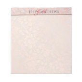 BLOC-NOTE ELEGANT SOFT BLUSH ROSE OR DAMASK|NOM & INITIAL (Devant)
