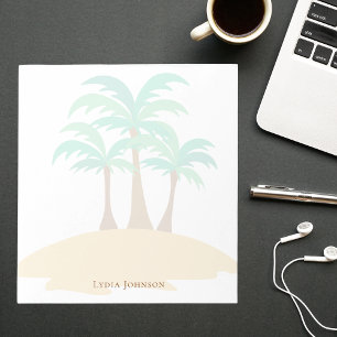 Bloc-note Élégant Style Tropical Aquarelle Palmiers Mignons