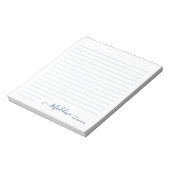 Bloc-note Élégant stylish moderne Script de fille Marine ble (Tourné)