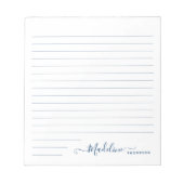 Bloc-note Élégant stylish moderne Script de fille Marine ble (Devant)