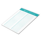Bloc-note Elegant Teal 8.5x11 Two Column Checklist (Incliné)