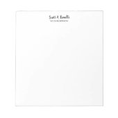 Bloc-note Élégant Unique Simple Blanc Spécial (Devant)