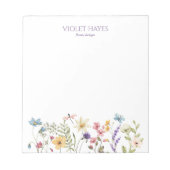 Bloc-note Elegant Wildflower Wild Flower Floral Custom (Devant)