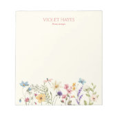 Bloc-note Elegant Wildflower Wild Flower Floral Custom (Devant)
