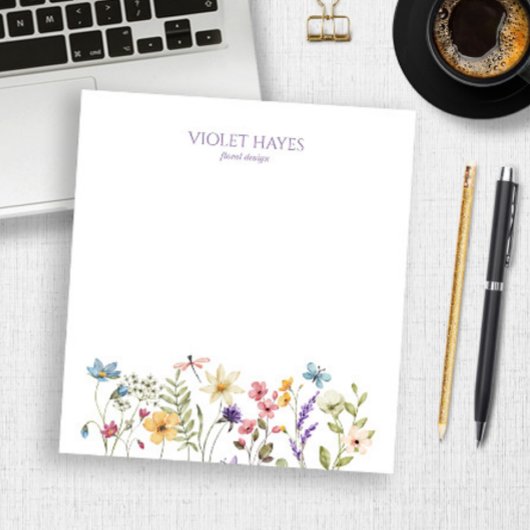 Bloc-note Elegant Wildflower Wild Flower Floral Custom