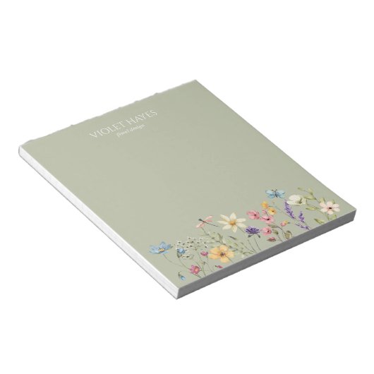 Bloc-note Elegant Wildflower Wild Flower Floral Custom (Incliné)