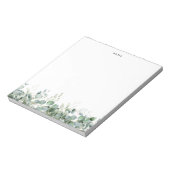 Bloc-note Elégante aquarelle Eucalyptus Vert sur mesure (Tourné)