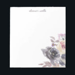 Bloc-note Elégante aquarelle Floral papier à lettres personn<br><div class="desc">Bloc-notes personnalisé avec un design floral aquarelle élégant en violet et gris muet.</div>