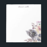 Bloc-note Elégante aquarelle Floral papier à lettres personn<br><div class="desc">Bloc-notes personnalisé avec un design floral aquarelle élégant en violet et gris muet.</div>