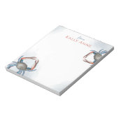 Bloc-note Elégante aquarelle moderne Crabe bleu simple (Tourné)