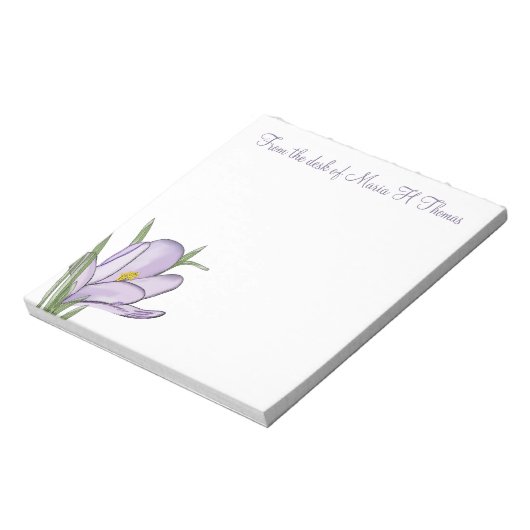 Bloc-note Elégante aquarelle moderne Floral Spring Crocus (Tourné)