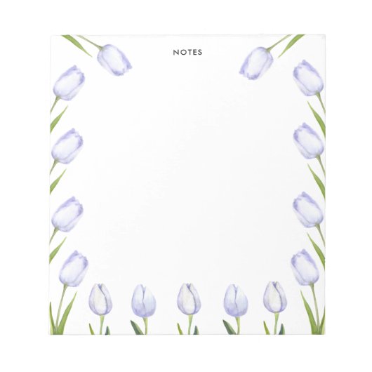 Bloc-note Elégante aquarelle pourpre Tulipe fleurit Floral (Devant)