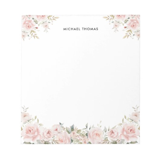 Bloc-note Elégante aquarelle rose pâle (Devant)