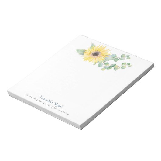 Bloc-note Elégante aquarelle tournesol Eucalyptus (Tourné)