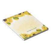 Bloc-note Elégante aquarelle tournesols personnalisés (Incliné)