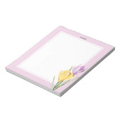 Bloc-note Elégante aquarelle violet jaune Crocus floral (Tourné)